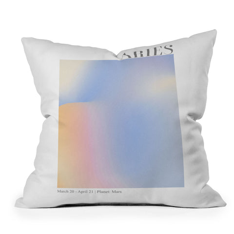 Emanuela Carratoni Aries Zodiac Sign Gradient Throw Pillow