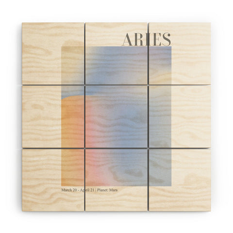Emanuela Carratoni Aries Zodiac Sign Gradient Wood Wall Mural