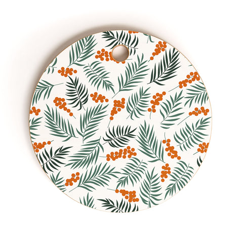 Emanuela Carratoni Autumnal Berries Cutting Board Round