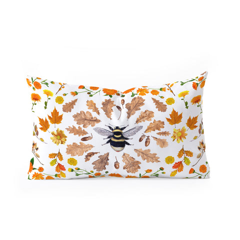 Emanuela Carratoni Autumnal Floral Mix Oblong Throw Pillow