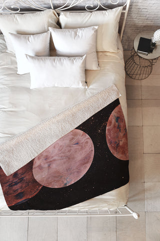 Emanuela Carratoni Autumnal Planets Fleece Throw Blanket