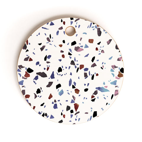 Emanuela Carratoni Autumnal Terrazzo Texture Cutting Board Round