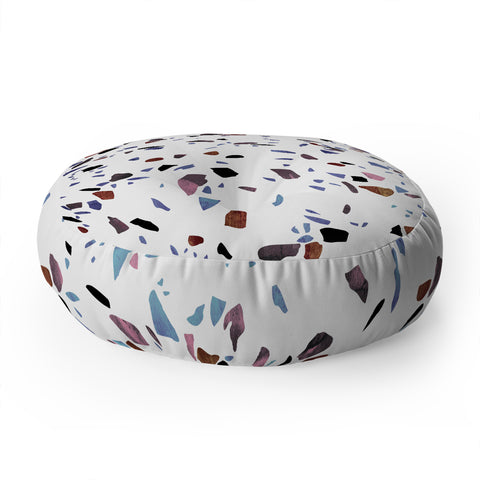 Emanuela Carratoni Autumnal Terrazzo Texture Floor Pillow Round