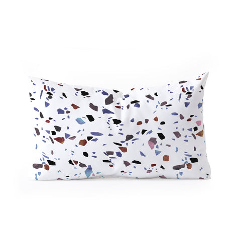 Emanuela Carratoni Autumnal Terrazzo Texture Oblong Throw Pillow