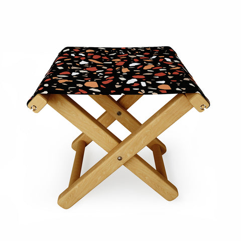 Emanuela Carratoni Baked Earth Terrazzo Folding Stool