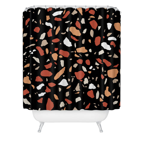 Emanuela Carratoni Baked Earth Terrazzo Shower Curtain