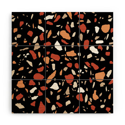 Emanuela Carratoni Baked Earth Terrazzo Wood Wall Mural