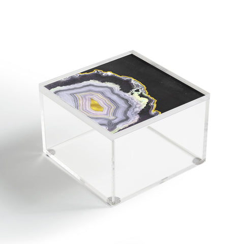 Emanuela Carratoni Black and Gold Agate Acrylic Box