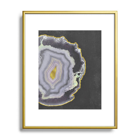 Emanuela Carratoni Black and Gold Agate Metal Framed Art Print