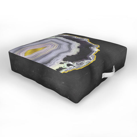 Emanuela Carratoni Black and Gold Agate Outdoor Floor Cushion