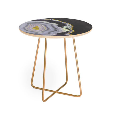 Emanuela Carratoni Black and Gold Agate Round Side Table