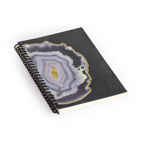 Emanuela Carratoni Black and Gold Agate Spiral Notebook