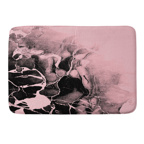 Emanuela Carratoni Black Marble and Pink Memory Foam Bath Mat