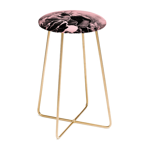 Emanuela Carratoni Black Marble and Pink Counter Stool