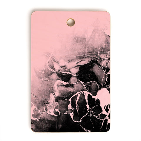 Emanuela Carratoni Black Marble and Pink Cutting Board Rectangle