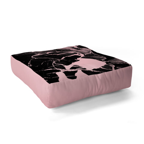 Emanuela Carratoni Black Marble and Pink Floor Pillow Square