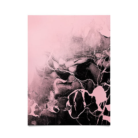 Emanuela Carratoni Black Marble and Pink Poster
