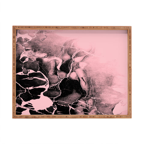 Emanuela Carratoni Black Marble and Pink Rectangular Tray