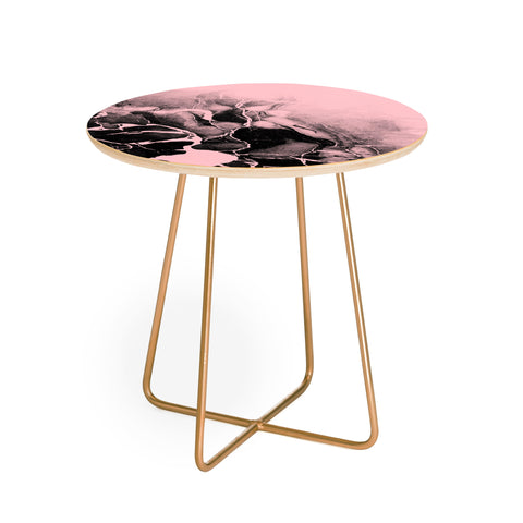Emanuela Carratoni Black Marble and Pink Round Side Table