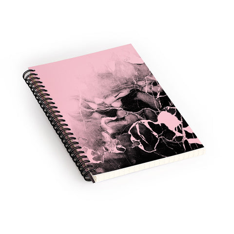 Emanuela Carratoni Black Marble and Pink Spiral Notebook