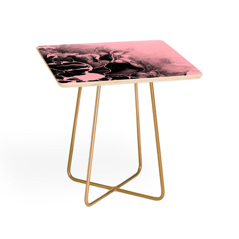 Emanuela Carratoni Black Marble and Pink Side Table