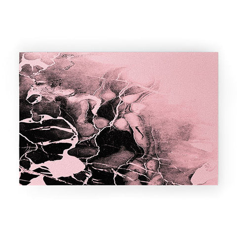 Emanuela Carratoni Black Marble and Pink Welcome Mat