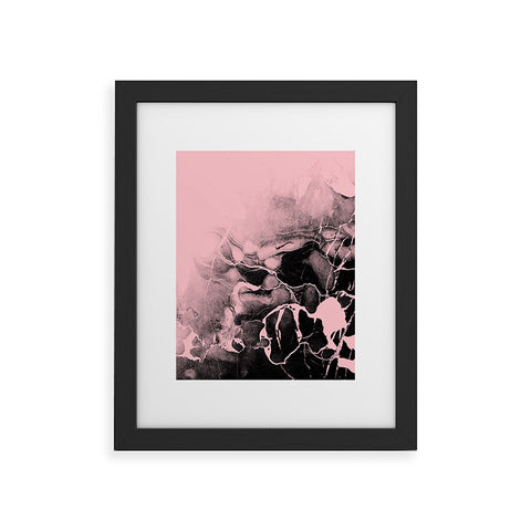 Emanuela Carratoni Black Marble and Pink Framed Art Print