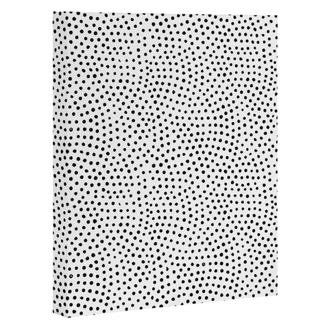 Emanuela Carratoni Black Polka Dots Art Canvas