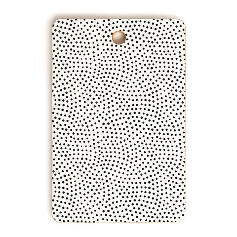 Emanuela Carratoni Black Polka Dots Cutting Board Rectangle