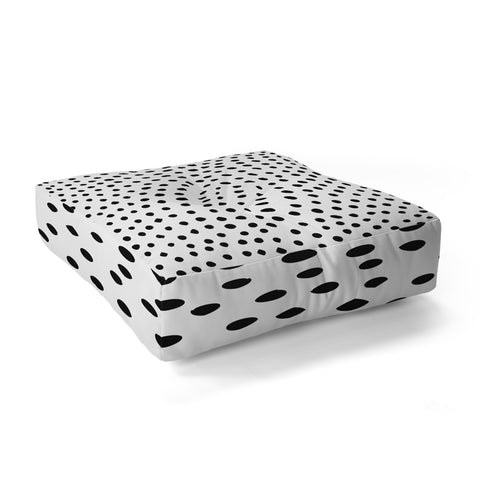 Emanuela Carratoni Black Polka Dots Floor Pillow Square