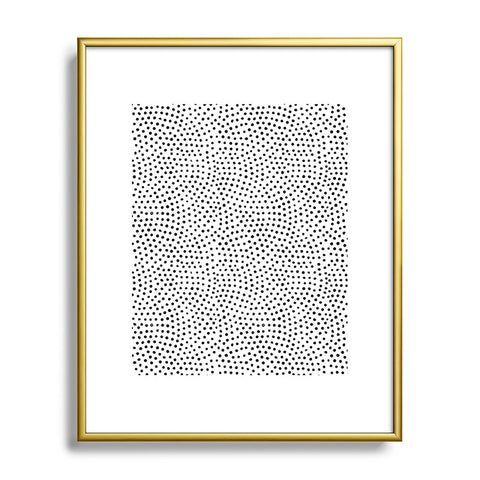 Emanuela Carratoni Black Polka Dots Metal Framed Art Print