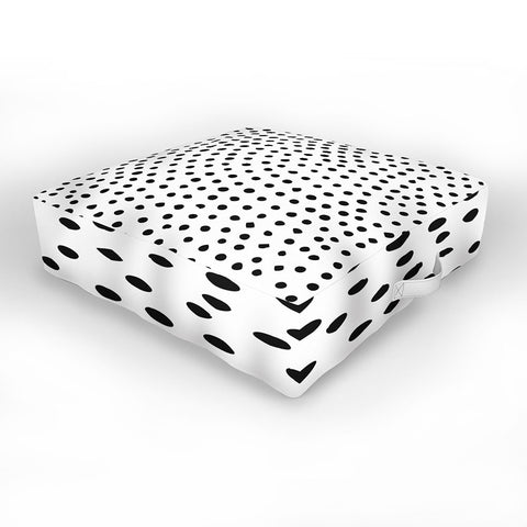 Emanuela Carratoni Black Polka Dots Outdoor Floor Cushion