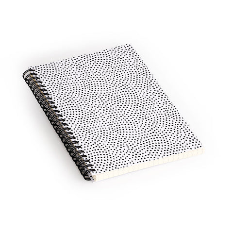 Emanuela Carratoni Black Polka Dots Spiral Notebook