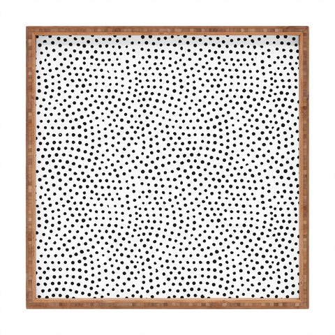 Emanuela Carratoni Black Polka Dots Square Tray