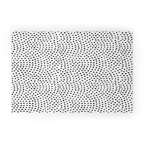Emanuela Carratoni Black Polka Dots Welcome Mat