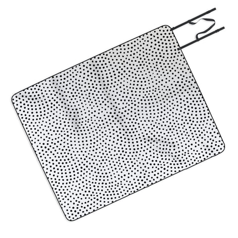 Emanuela Carratoni Black Polka Dots Picnic Blanket