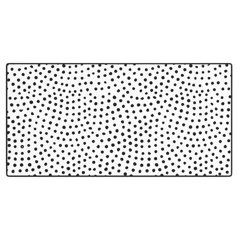 Emanuela Carratoni Black Polka Dots Desk Mat