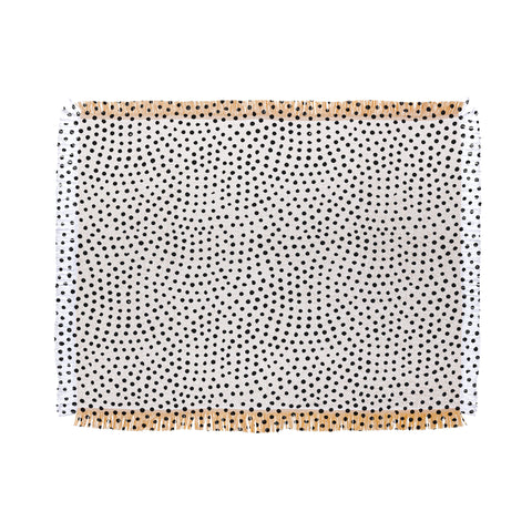 Emanuela Carratoni Black Polka Dots Throw Blanket