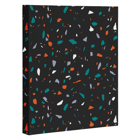 Emanuela Carratoni Black Terrazzo Art Canvas