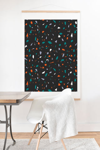 Emanuela Carratoni Black Terrazzo Art Print And Hanger