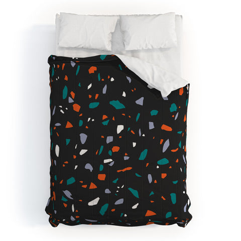 Emanuela Carratoni Black Terrazzo Comforter