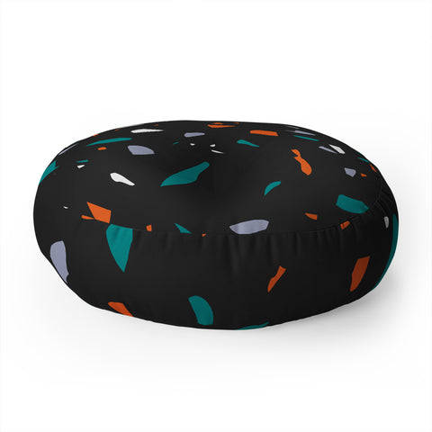 Emanuela Carratoni Black Terrazzo Floor Pillow Round