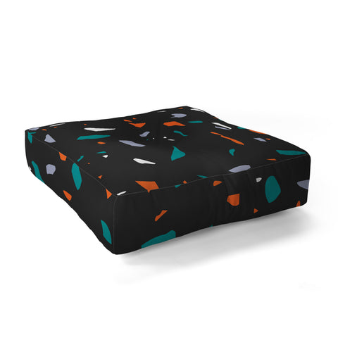 Emanuela Carratoni Black Terrazzo Floor Pillow Square