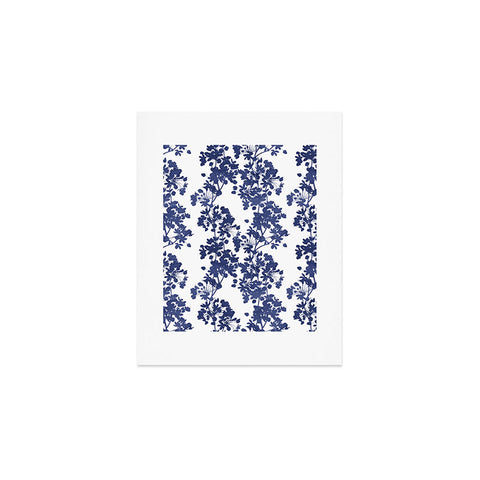 Emanuela Carratoni Blue Delicate Flowers Art Print