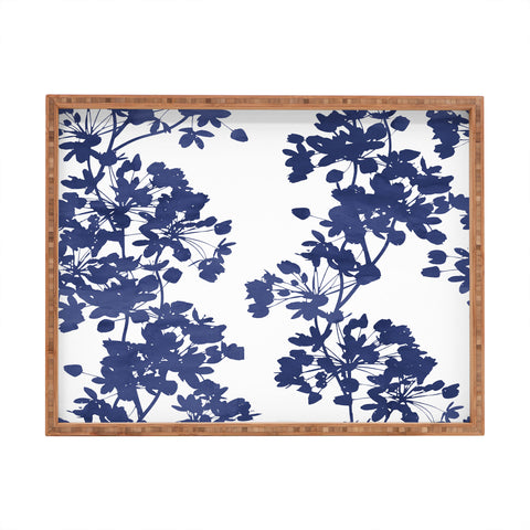 Emanuela Carratoni Blue Delicate Flowers Rectangular Tray