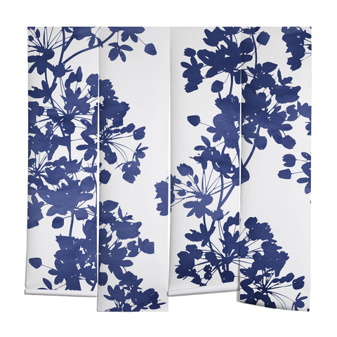 Emanuela Carratoni Blue Delicate Flowers Wall Mural