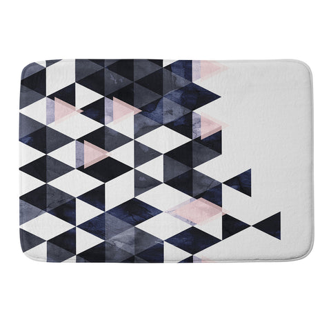 Emanuela Carratoni Blue Geometry Memory Foam Bath Mat
