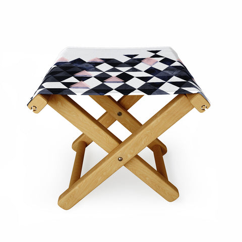 Emanuela Carratoni Blue Geometry Folding Stool