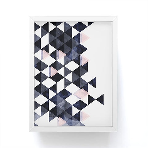 Emanuela Carratoni Blue Geometry Framed Mini Art Print