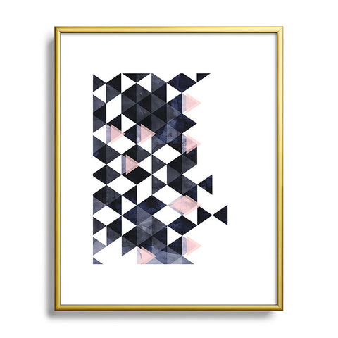 Emanuela Carratoni Blue Geometry Metal Framed Art Print